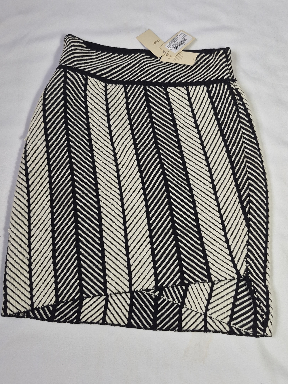 MAJE Women’s Size M 1 Skirt Black & White Striped Chic Preppy French Fashion